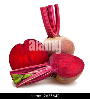 sliced beetroot path isolated on white Stock Photo