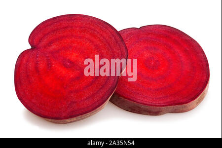 sliced beetroot path isolated on white Stock Photo