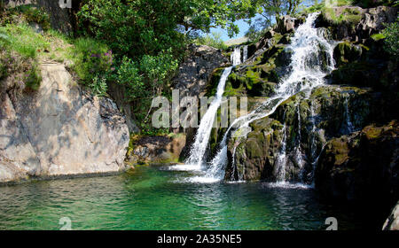 Fiary pool and Waterfall in North Wales Stock Photo