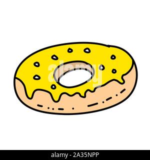 Donut icon vector isolated on white background. Stock Vector