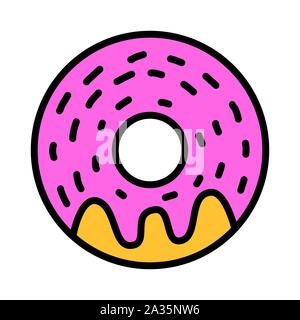 Donut icon vector isolated on white background. Stock Vector