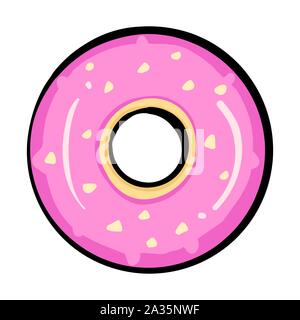 Donut icon vector isolated on white background. Stock Vector