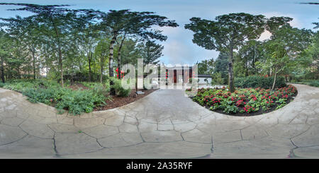 360 degree panoramic view of Chinese Garden - Botanical Garden MTL