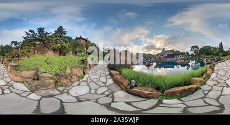 360 degree panoramic view of Chinese Garden - Botanical Garden MTL