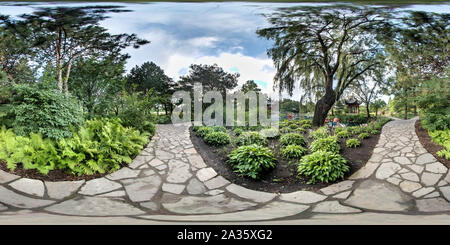 360 degree panoramic view of Chinese Garden - Botanical Garden MTL