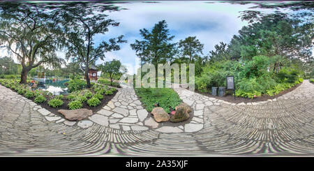 360 degree panoramic view of Chinese Garden - Botanical Garden MTL