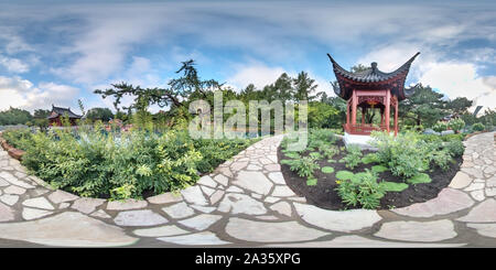 360 degree panoramic view of Chinese Garden - Botanical Garden MTL