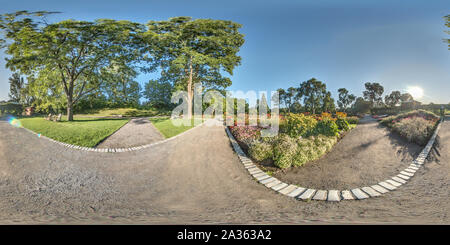 360 degree panoramic view of Garden of innovations - Montreal Botanical Garden