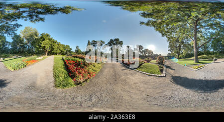 360 degree panoramic view of Garden of innovations - Montreal Botanical Garden