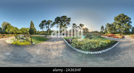 360 degree panoramic view of Garden of innovations - Montreal Botanical Garden