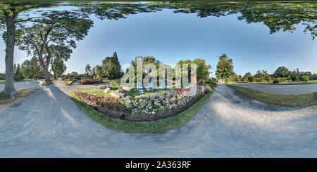 360 degree panoramic view of Garden of innovations - Montreal Botanical Garden