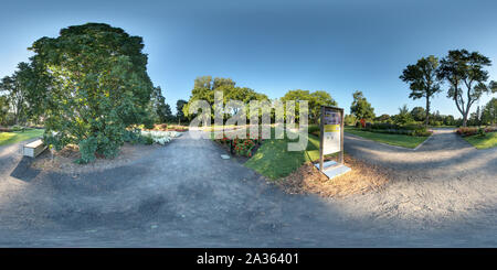 360 degree panoramic view of Garden of innovations - Montreal Botanical Garden