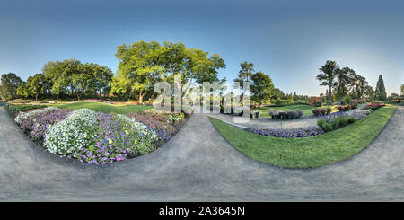 360 degree panoramic view of Garden of innovations - Montreal Botanical Garden