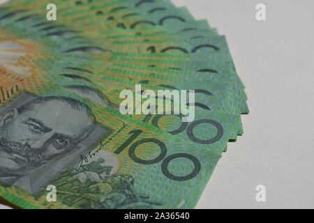 Australian one hundred dollar bills Stock Photo