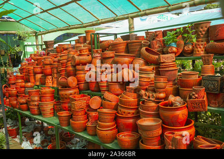 Various types of pottery which are used in nursery or garden making. It is ready in Bangladesh. It is also exported abroad by making various kinds of Stock Photo