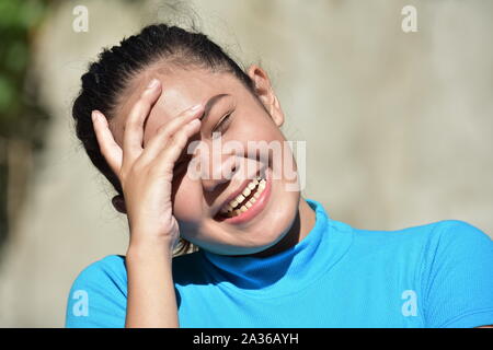 An A Laughing Minority Female Stock Photo