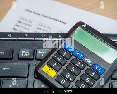 Online banking Tangenerator Tan list Stock Photo