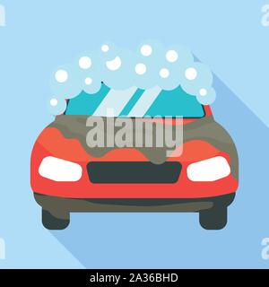 Car wash icon, flat style Stock Vector