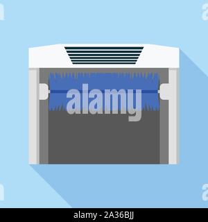 Car wash automatic brush icon, flat style Stock Vector