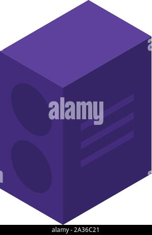 Music speaker icon, isometric style Stock Vector