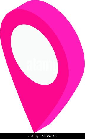 Gps map pin icon, isometric style Stock Vector