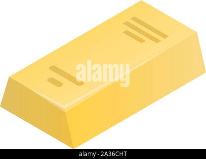 Gold bar icon, isometric style Stock Vector