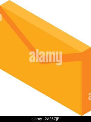 Yellow mail icon, isometric style Stock Vector
