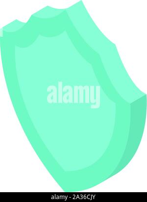 Green shield icon, isometric style Stock Vector