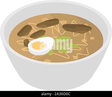 Ramen bowl icon, isometric style Stock Vector