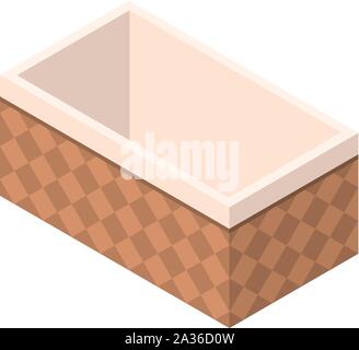 Wicker icon, isometric style Stock Vector