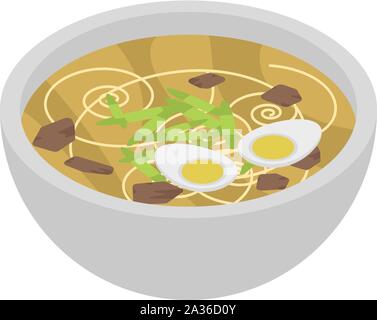 Ramen noodle icon, isometric style Stock Vector
