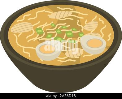 Japanese ramen icon, isometric style Stock Vector