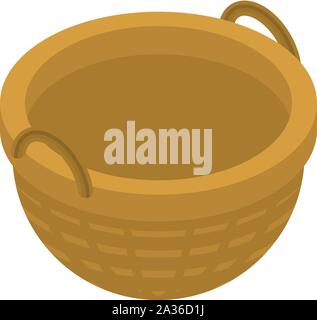 Farm wicker icon, isometric style Stock Vector