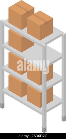 Box rack icon, isometric style Stock Vector