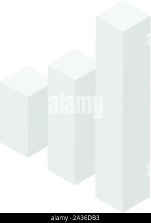 Grey bars graph icon, isometric style Stock Vector