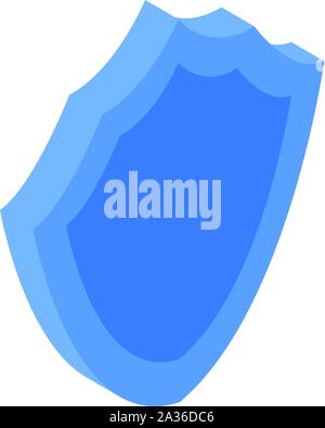Blue shield icon, isometric style Stock Vector