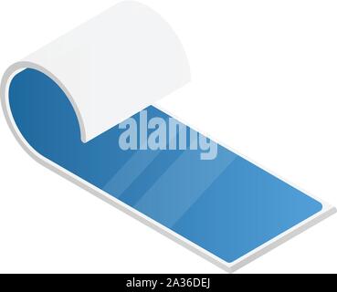 Flexible display icon, isometric style Stock Vector