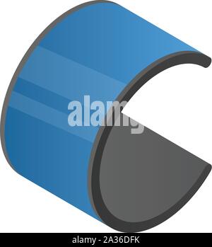 Flexible display phone icon, isometric style Stock Vector