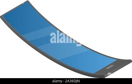 Curve flexible display icon, isometric style Stock Vector