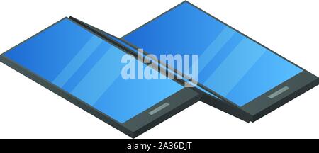 Artificial flexible phone icon, isometric style Stock Vector