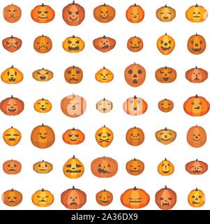Pumpkin icons set, isometric style Stock Vector