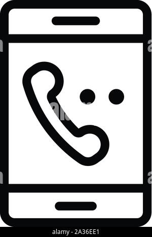 Smartphone in dialing mode icon, outline style Stock Vector