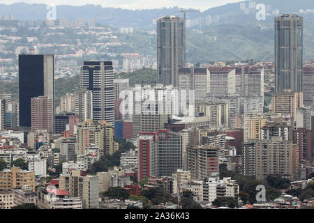 Stunning view of Caracas capital city downtown with main business buildings from majestic El Avila mountain Venezuela Stock Photo