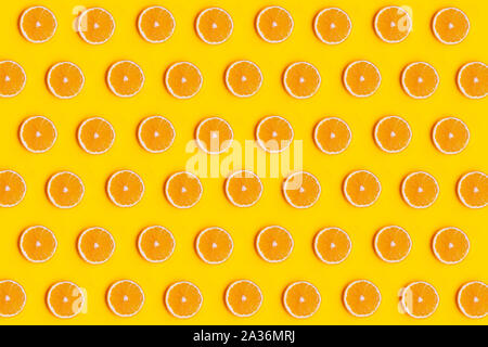 Seamless pattern with orange fruit slides Stock Photo