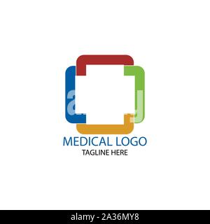 Colorful geometric logo the Union of the rectangles. Vector template logo design for your business. - Vector Stock Vector