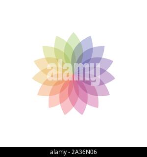Colorful rainbow Spirograph on white background - Vector Stock Vector