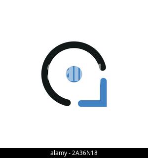 Creative media logo. letter c icon illustration. black and blue Stock Vector