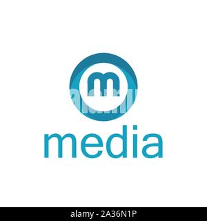 Creative media with letter m illustration. Letter M for Creative Media full color Logo Icon Template Design - Vector Stock Vector