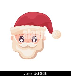 head of santa clous in white background vector illustration design Stock Vector