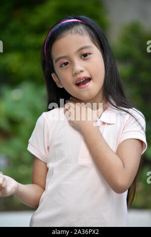 A Preteen With Sore Throat Stock Photo